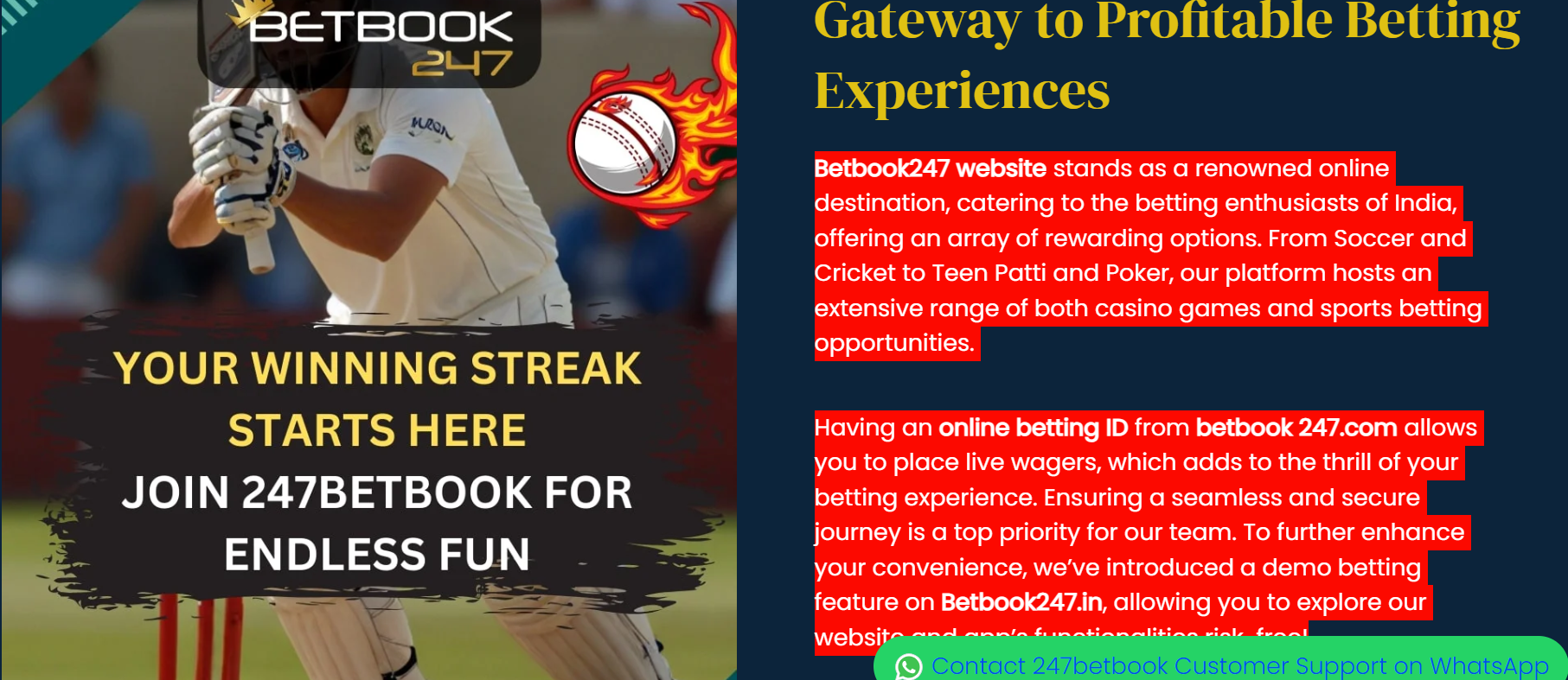 Betbook247 - The Ultimate Destination for Online Betting in India